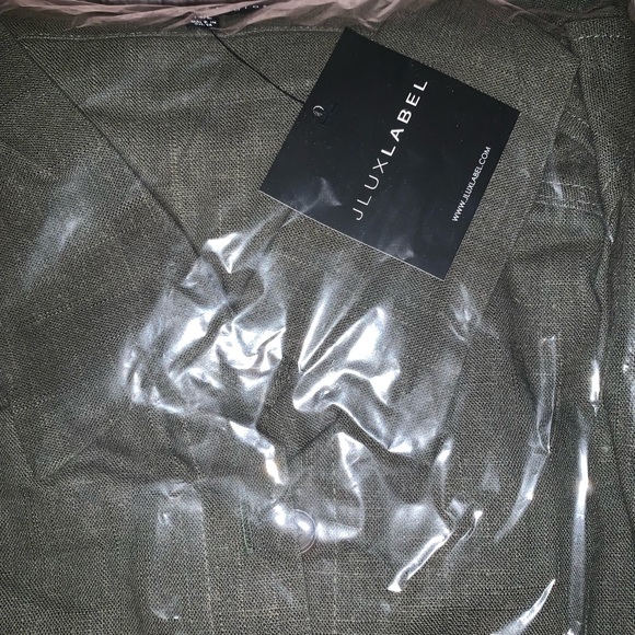 NWT JLUXLABEL Moss Nicolette Belted Linen Top - Picture 11 of 11